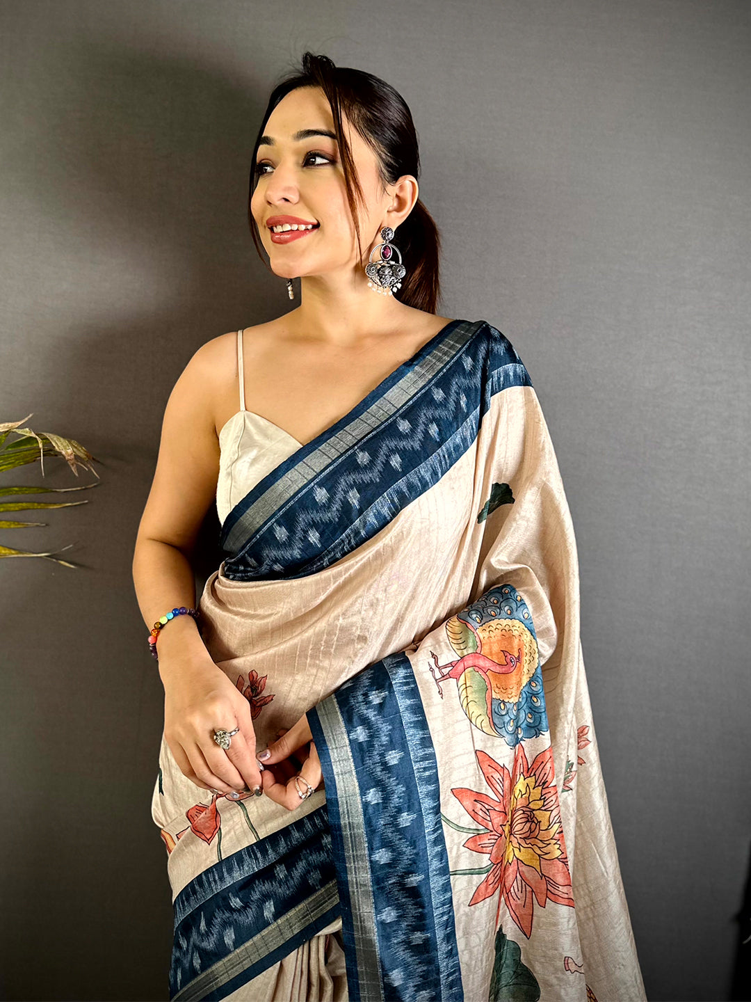 Regal Slub Ghicha Tussar Saree