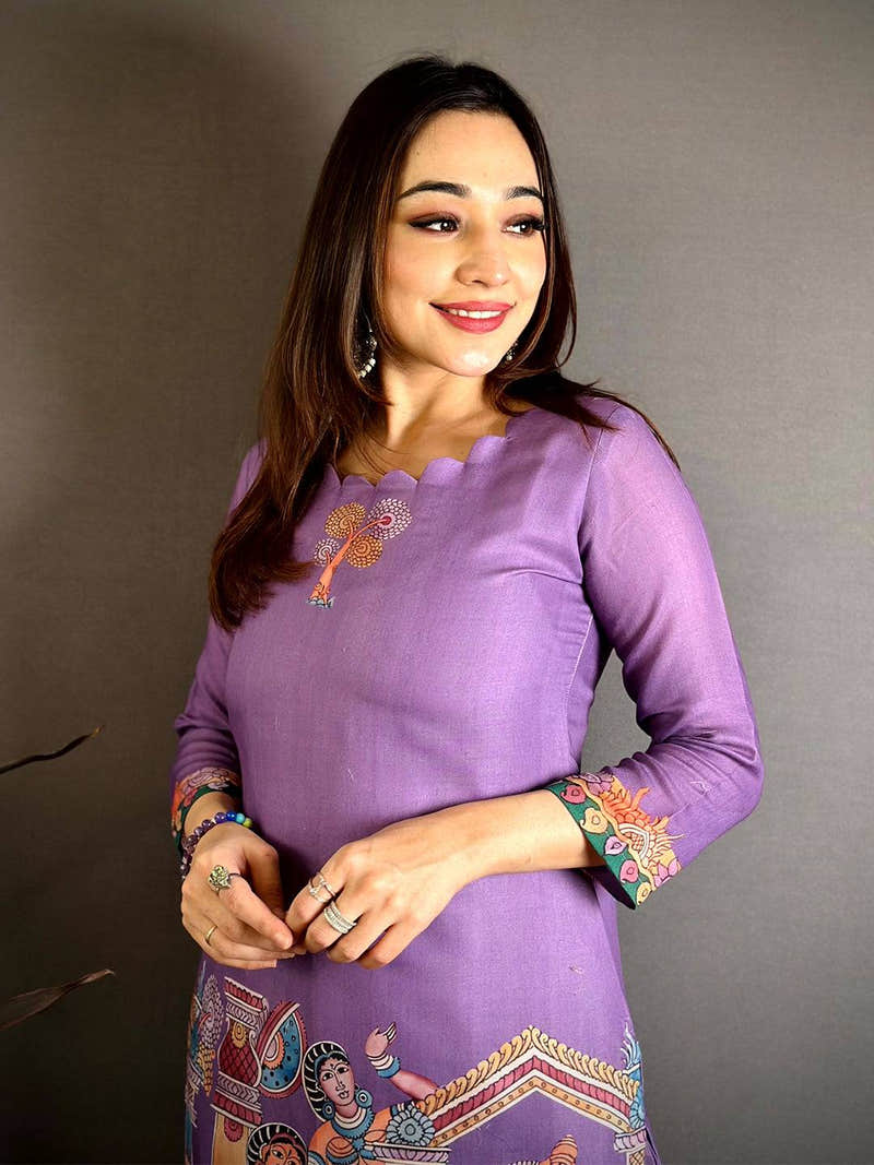 Classic Kalamkari Round Neck Kurti