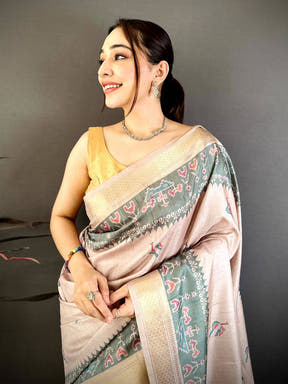 Royal Patola Print Tussar Ghichaa Saree