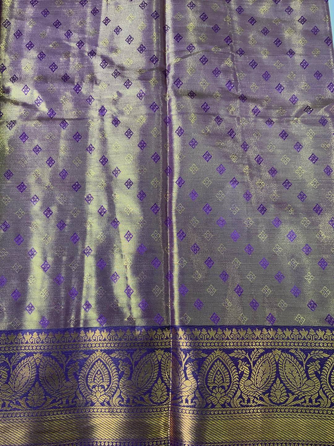 Vibrant Lavender Zigzag Chevron Saree