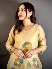 Cream Elegance Handwork Suit Set