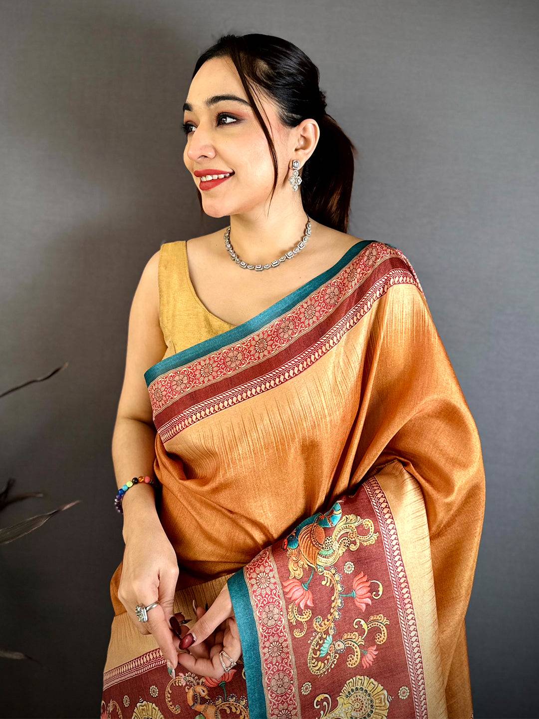 Classic Tanjore Peacock Border Saree