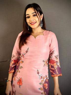 Traditional Kalamkari Print Straight Kurti