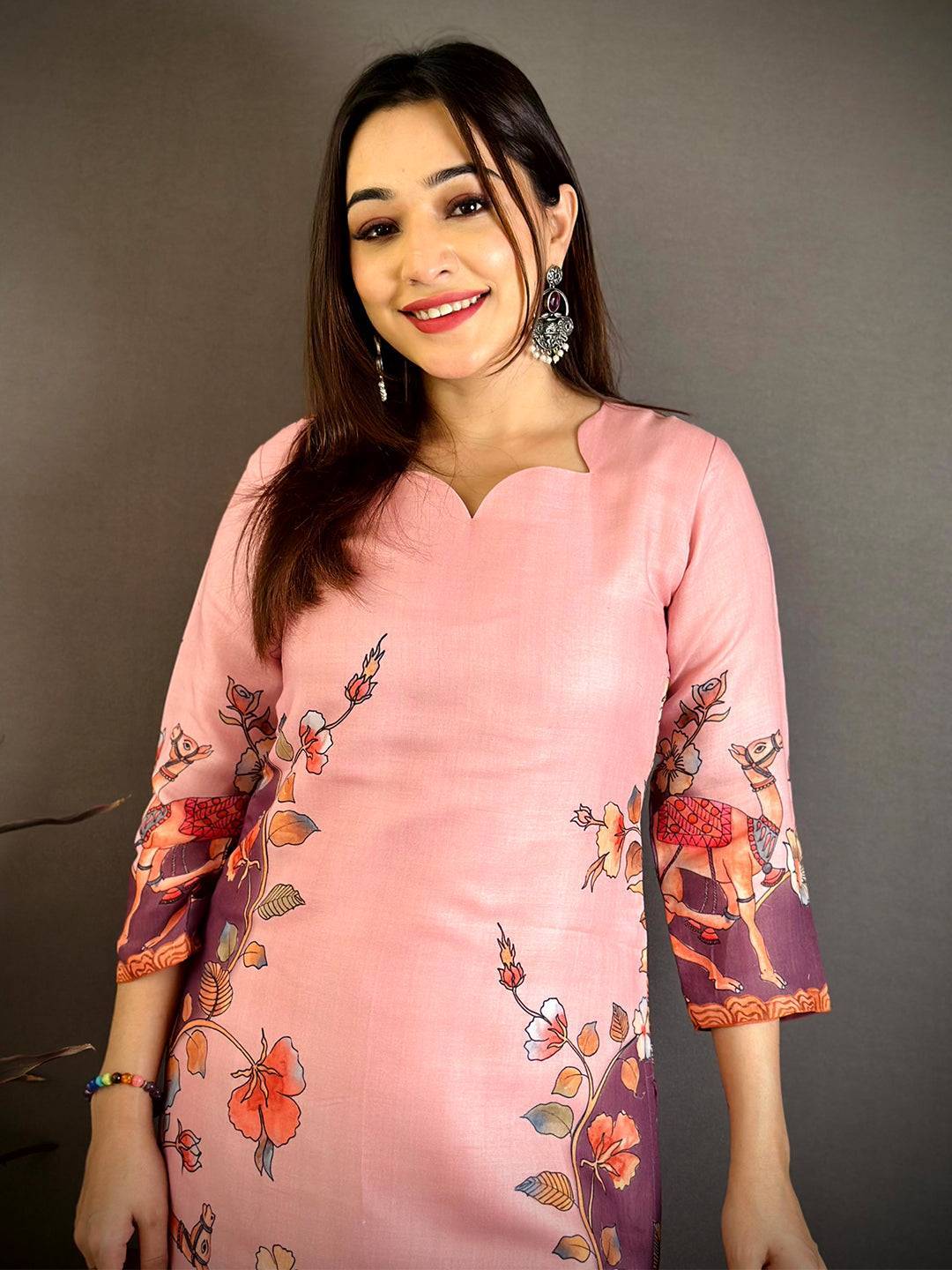 Traditional Kalamkari Print Straight Kurti