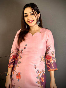 Traditional Kalamkari Print Straight Kurti