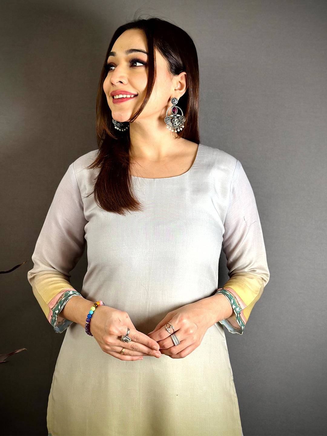 Artistic Mul Cotton Round Neck Kurti