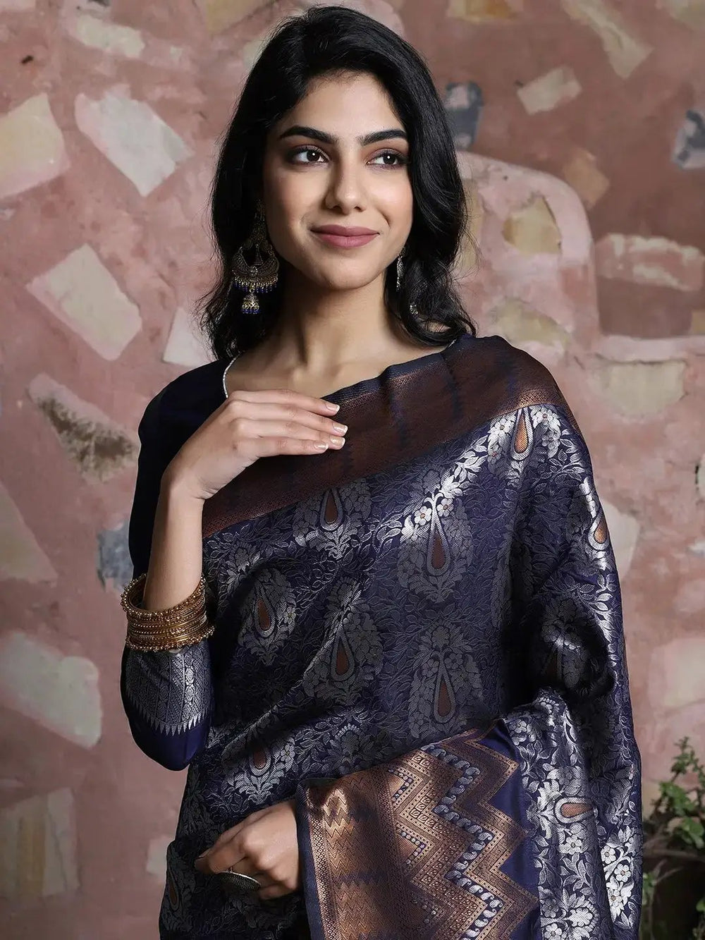 Kanjivaram Silk Saree With Zari Work 