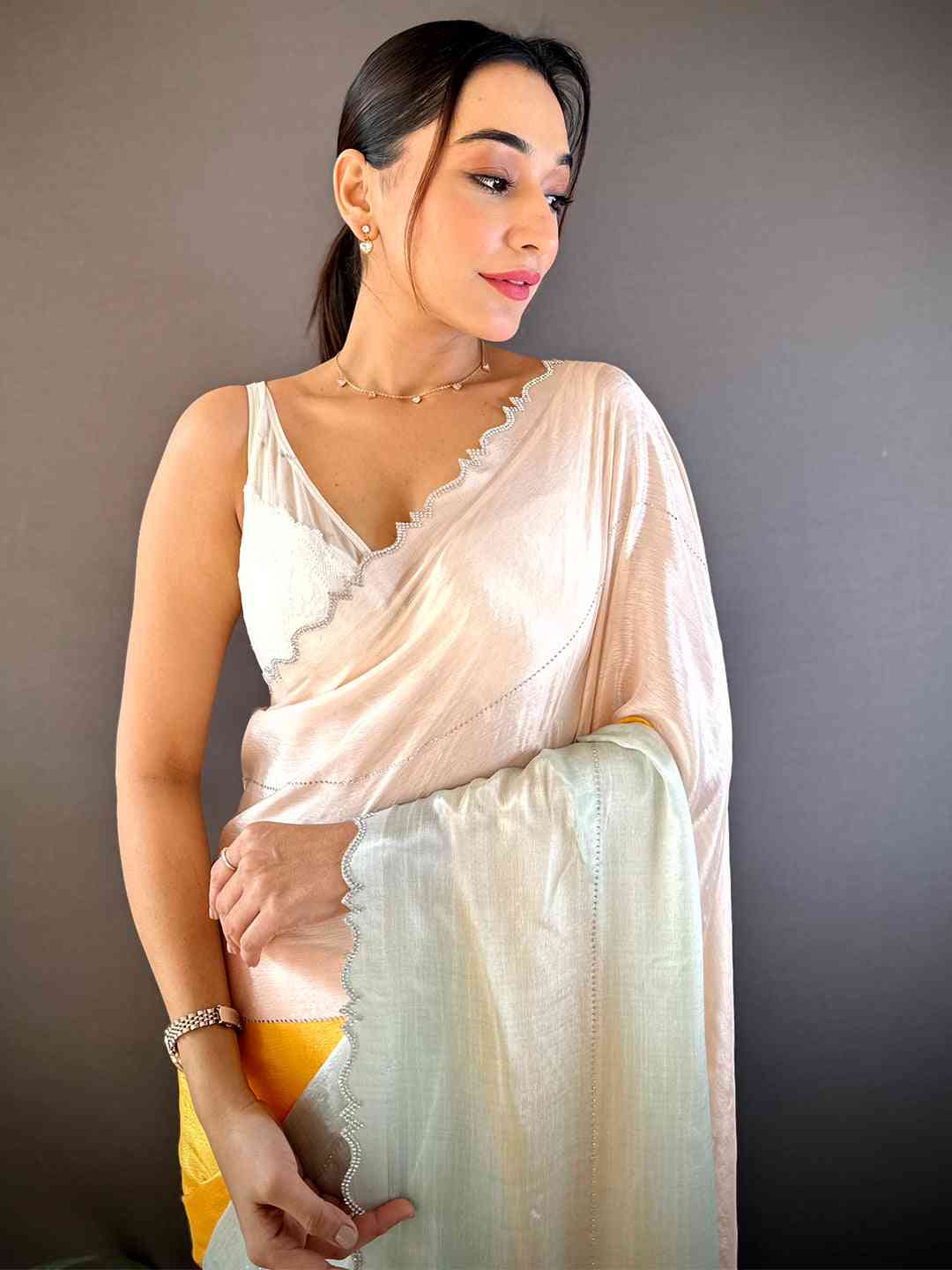 Radiance Chiffon Stone Work Saree
