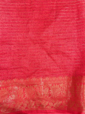 Red Soft Dola Silk Zari Katha Saree