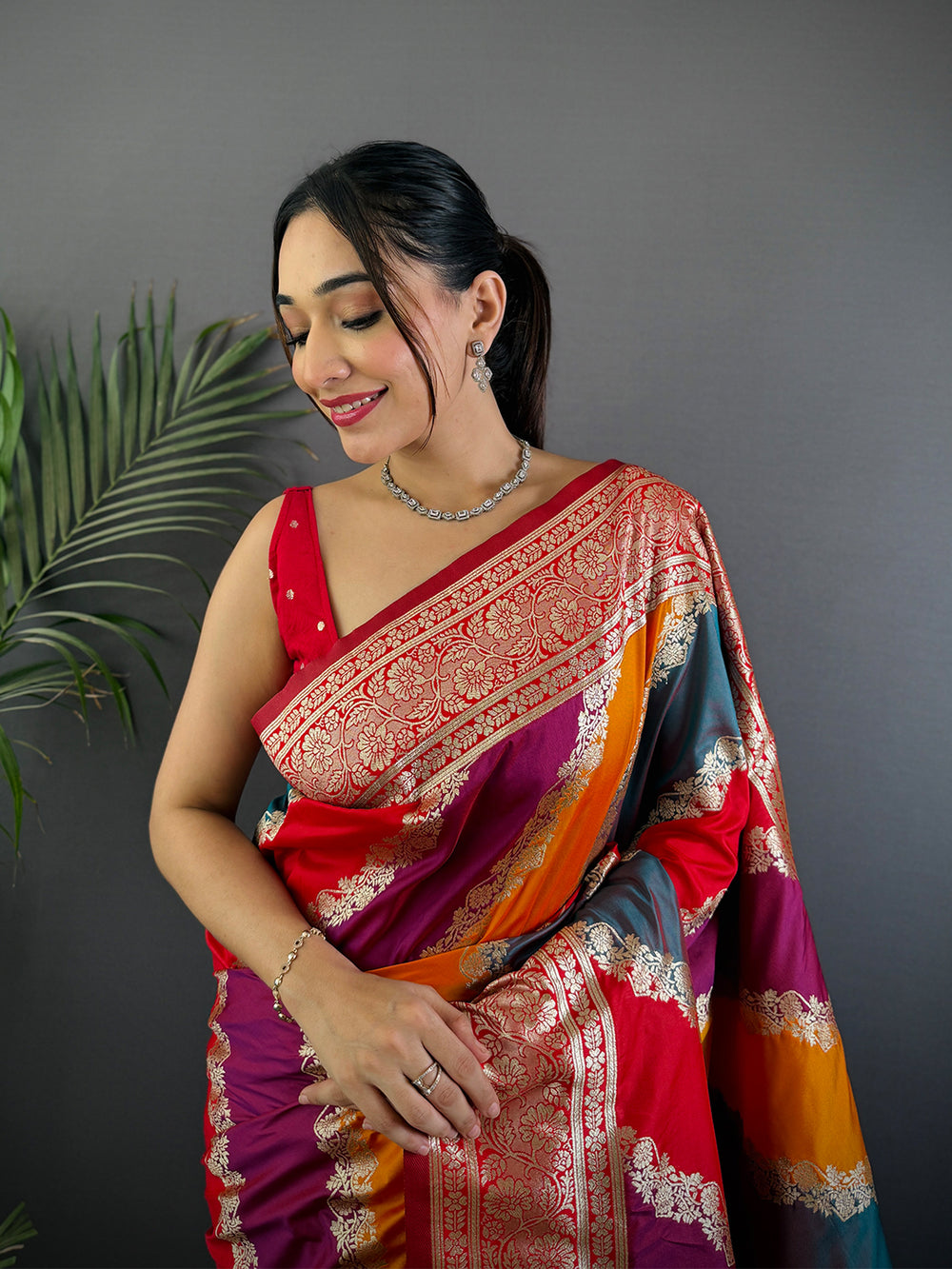 Radiant Banarasi Katan Silk Zari Weaving Saree