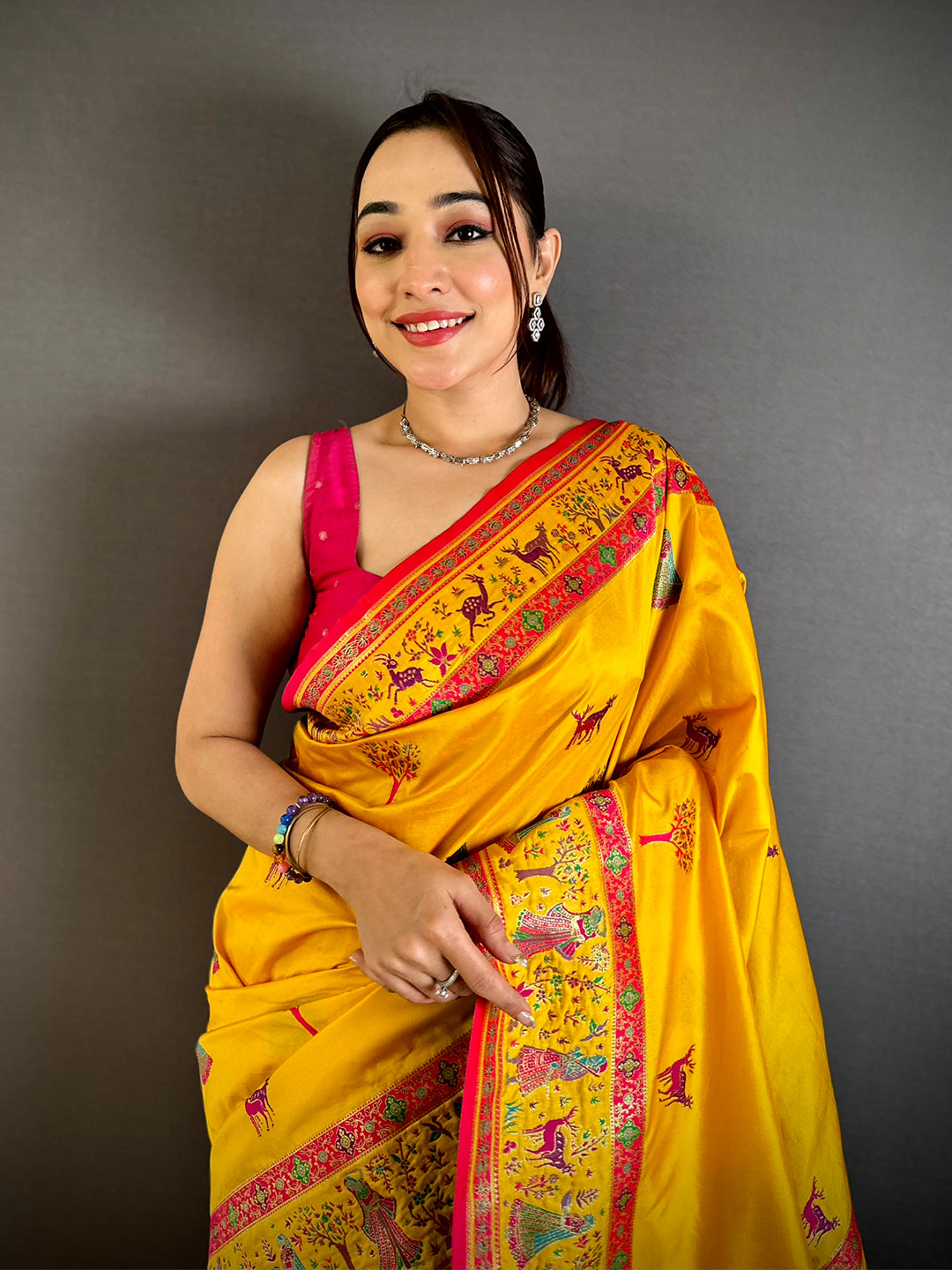 Royal Kashmiri Pashmina Minakari Saree