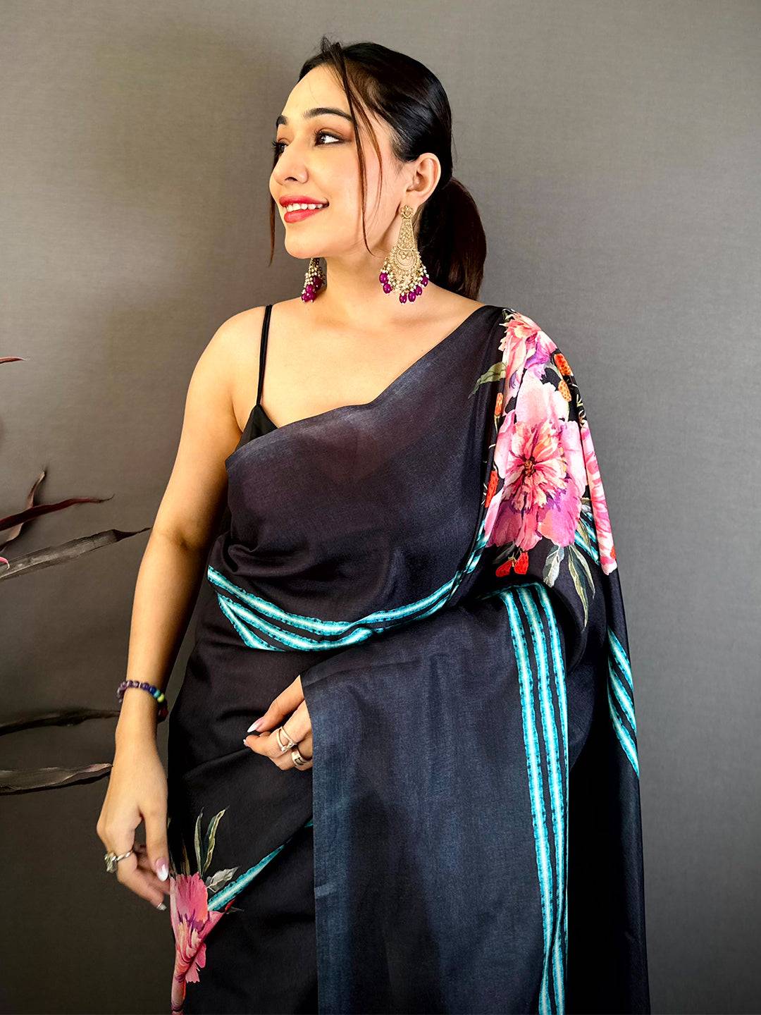 Heritage Floral Shibori Print Saree