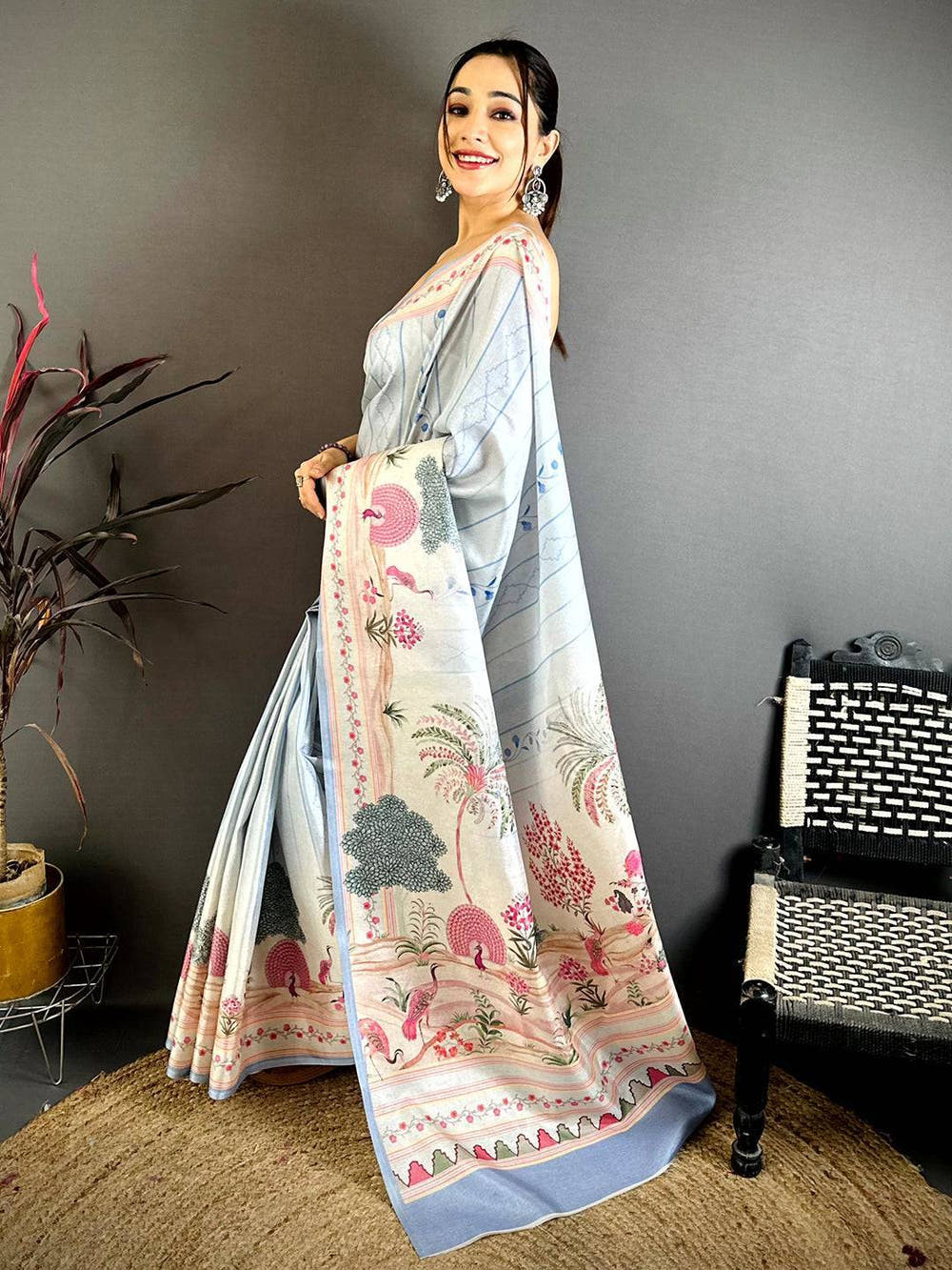 Classic Pichwai Peacock Tussar Saree