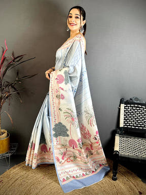 Classic Pichwai Peacock Tussar Saree
