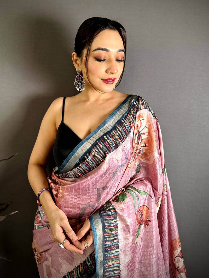 Regal Soft Tussar Kalamkari Saree