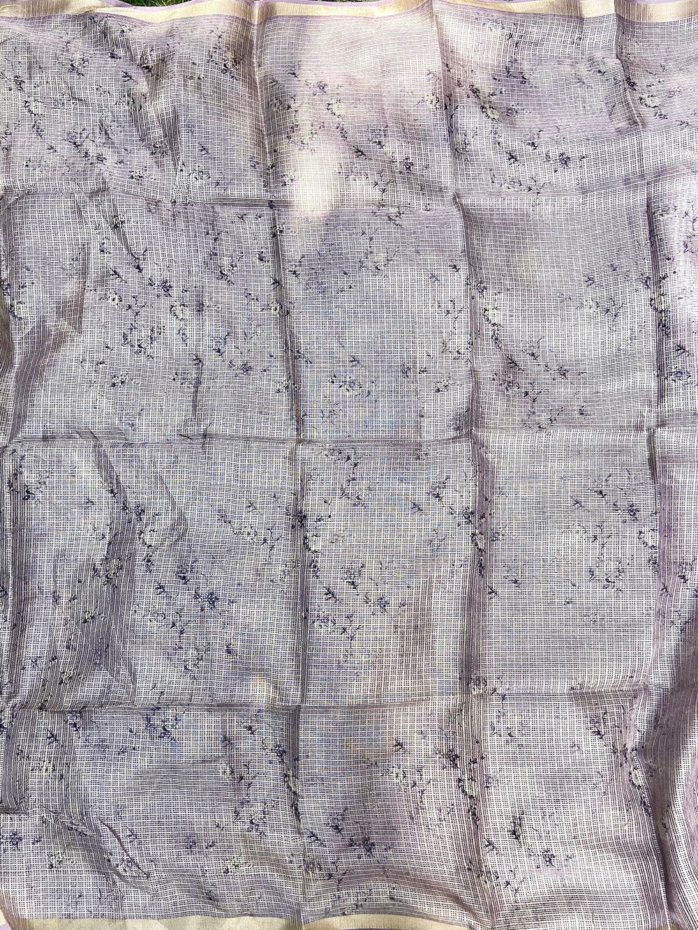 Soft Kota Doriya Silk Saree With Flower Prints & Rich Pallu