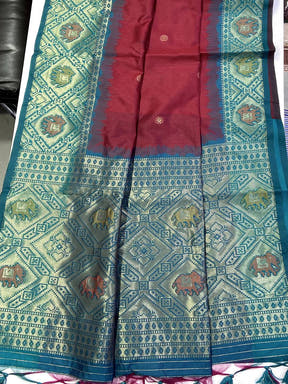 Radiance Red Silk Zari Weaving Saree