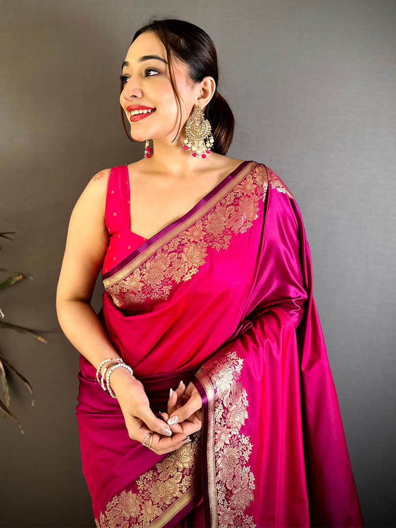 Heritage Ombre Weaving Mashru Silk Saree