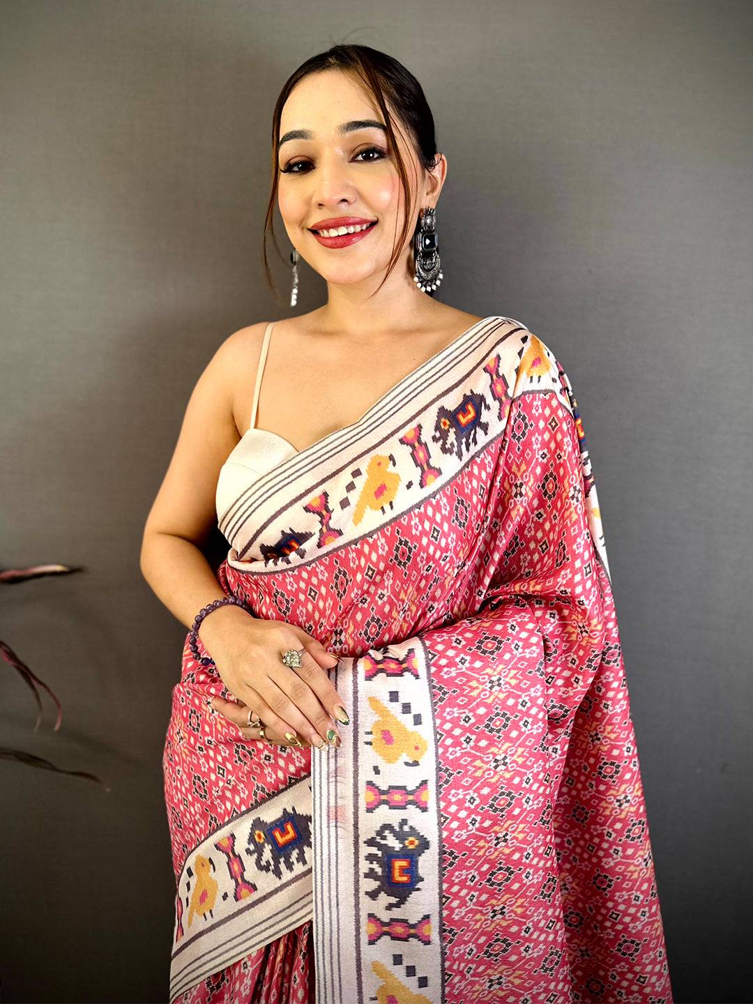 Elegant Tussar Patola Print Saree