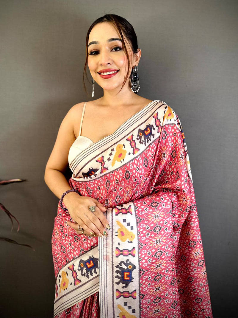Elegant Tussar Patola Print Saree