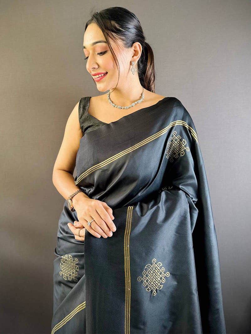 Soft Silk Kolam With Rangoli Zari Saree