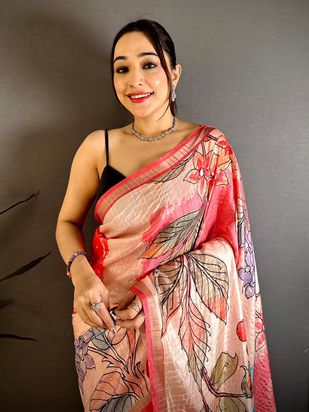 Radiant Tussar Ghicha Printed Saree