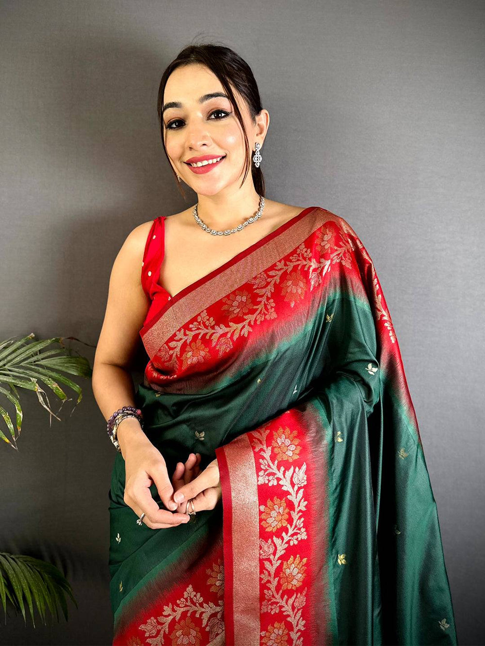 Radiant Green Gadwal Pattu Saree