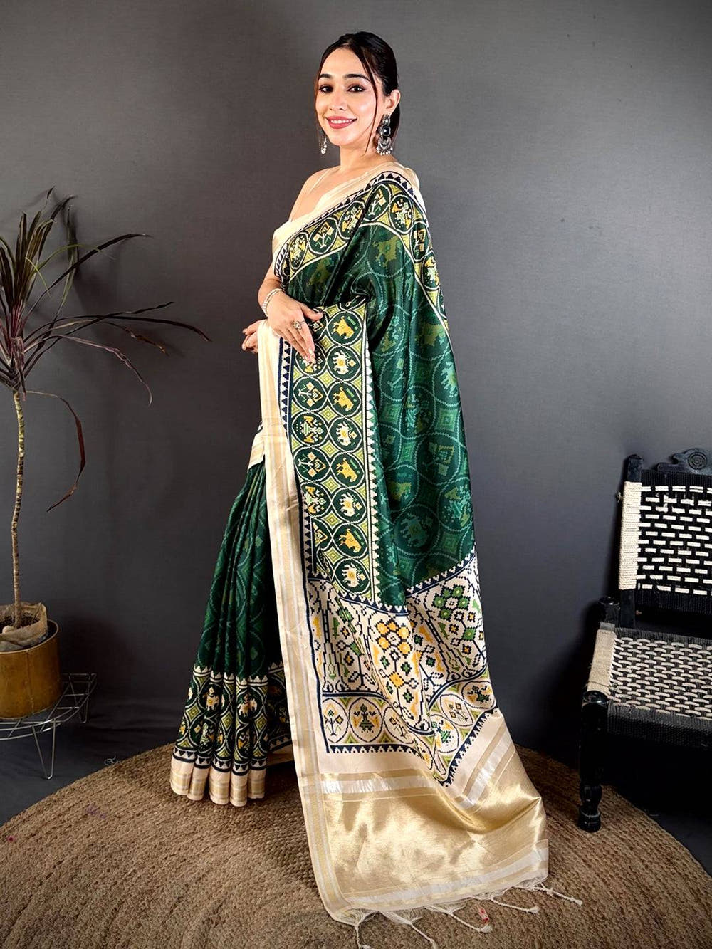 Graceful Green Soft Kanchi Silk Saree
