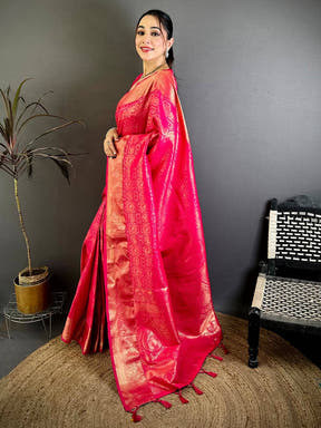 Classic Kanjivaram Self Gold Zari Weave Saree
