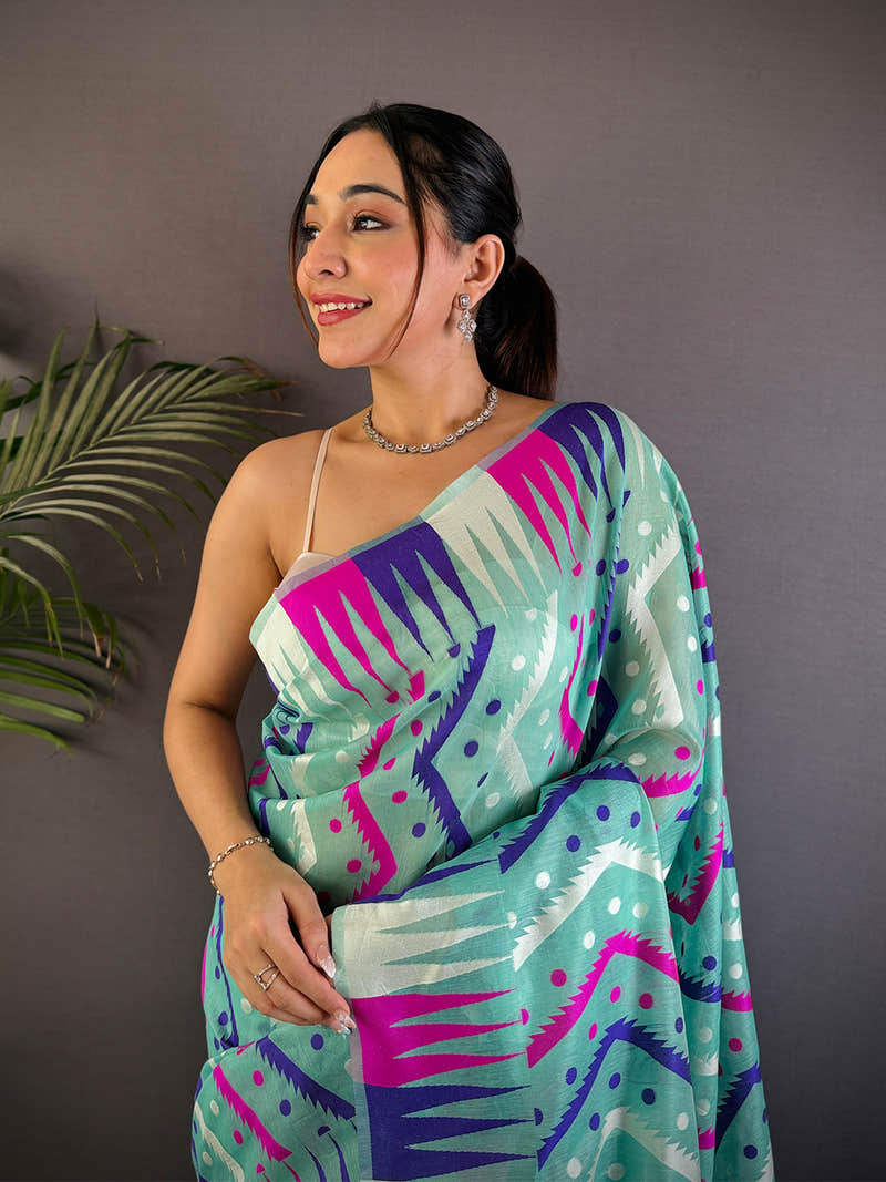 Radiant Dhakai Cotton Jamdani Saree