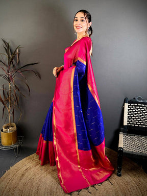 Royal Blue Banarasi Katan Silk Saree