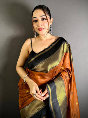 Radiant Katan Silk Zari Woven Design Saree