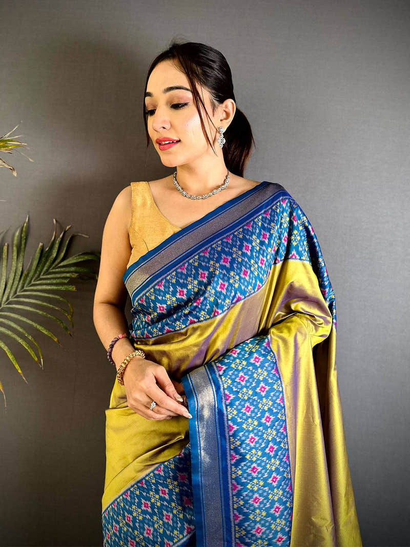 Majestic Dual Ikkat Soft Silk Saree