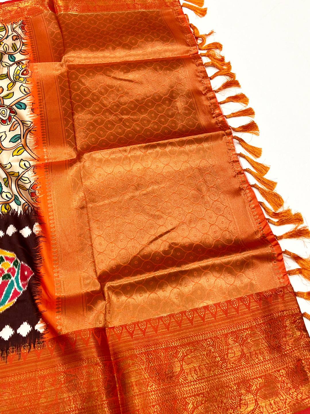 Radiant Cream Floral Banarasi Silk Saree