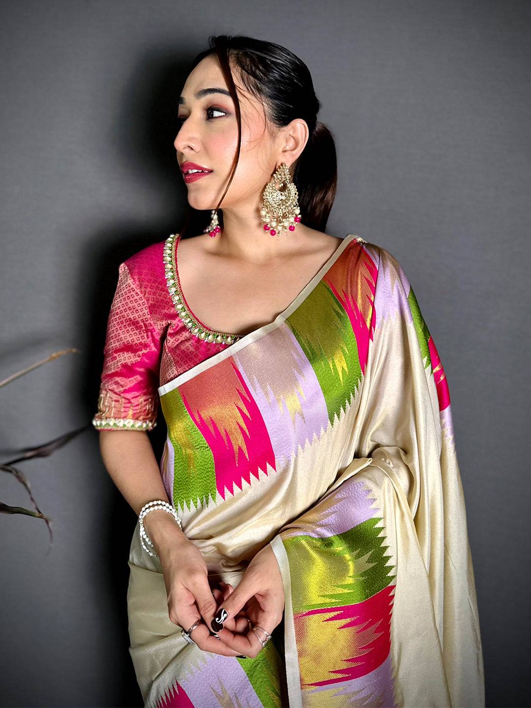 Classic Kanchi Rudraksha Zari Butta Saree