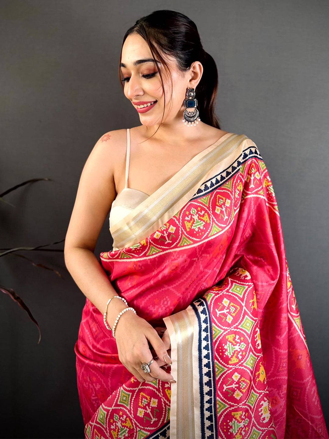 Celebrity Pink Soft Kanchi Silk Saree