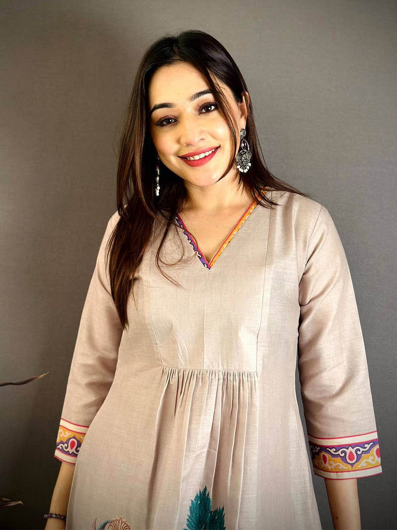 Artistic Miniature Print Mul Cotton Kurti