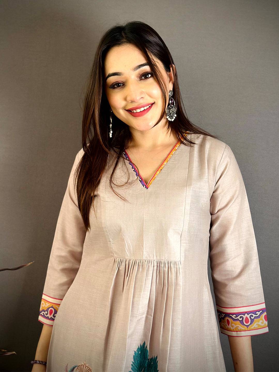 Artistic Miniature Print Mul Cotton Kurti