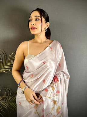 Stylish Soft Chinnon Chiffon Floral Saree