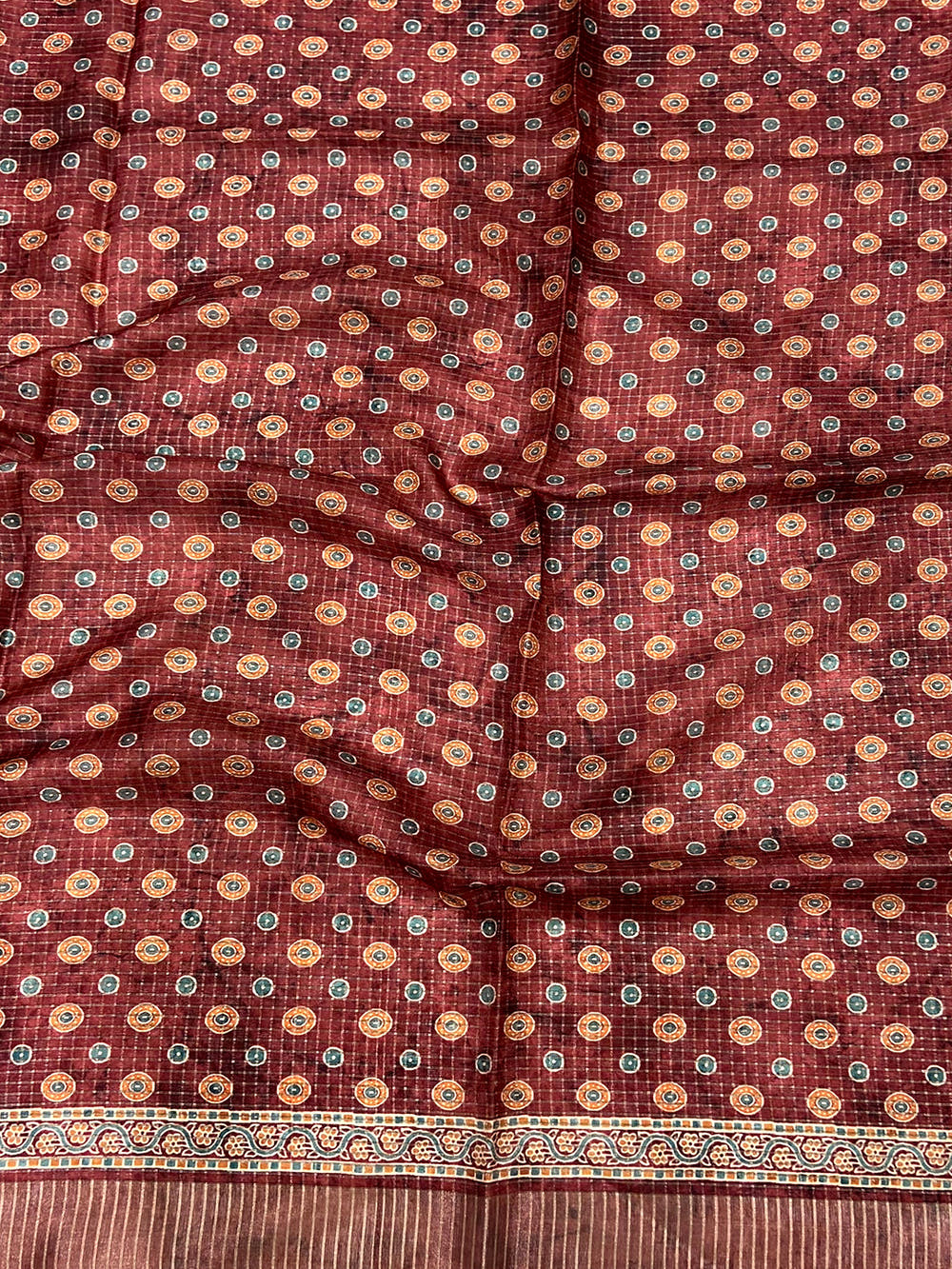 Maroon Soft Silk Floral Digital Saree