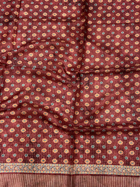Maroon Soft Silk Floral Digital Saree