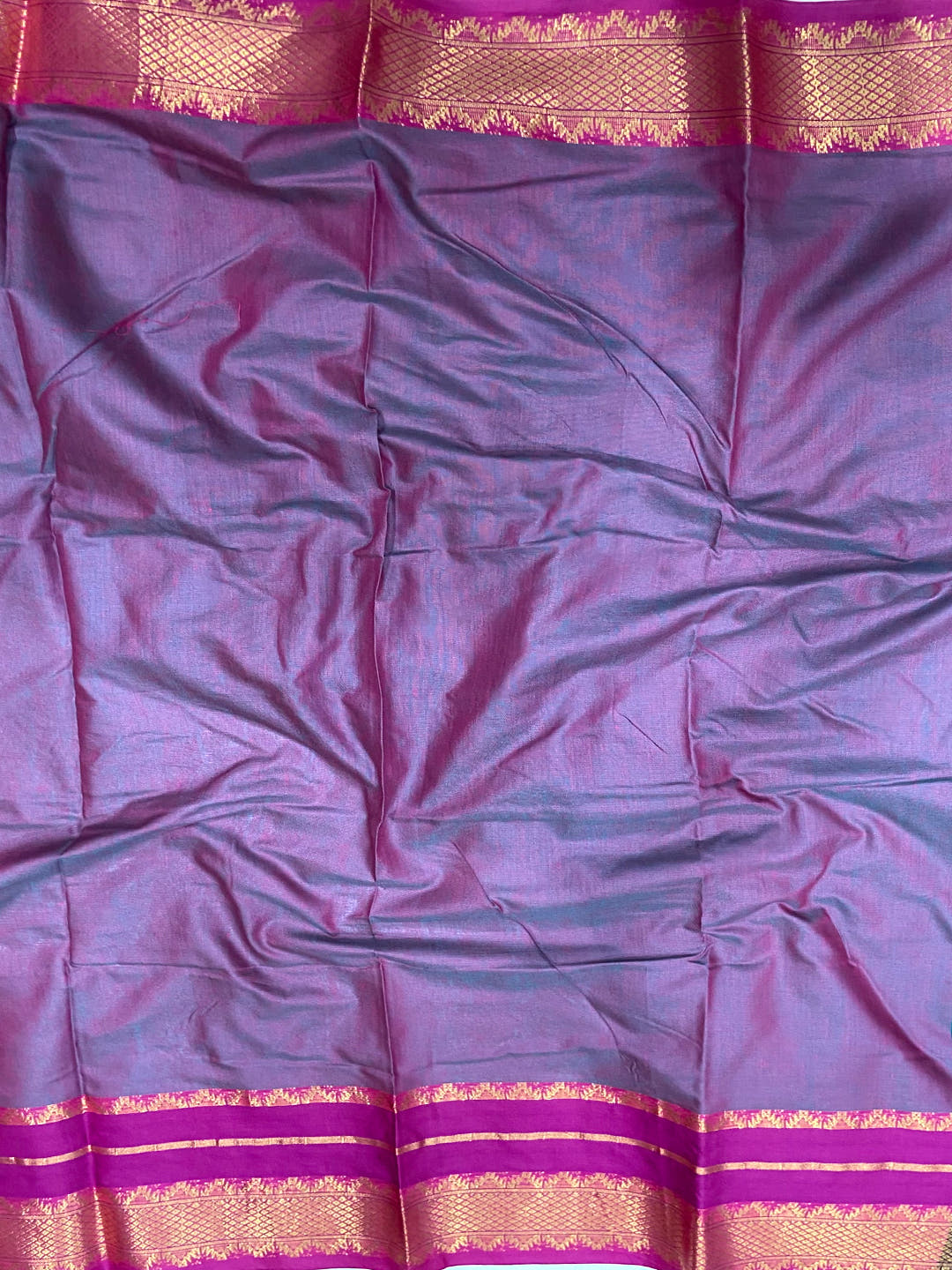 Gold Zari Magenta Accent Saree