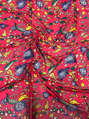 Olive Linen Kalamkari Print Saree