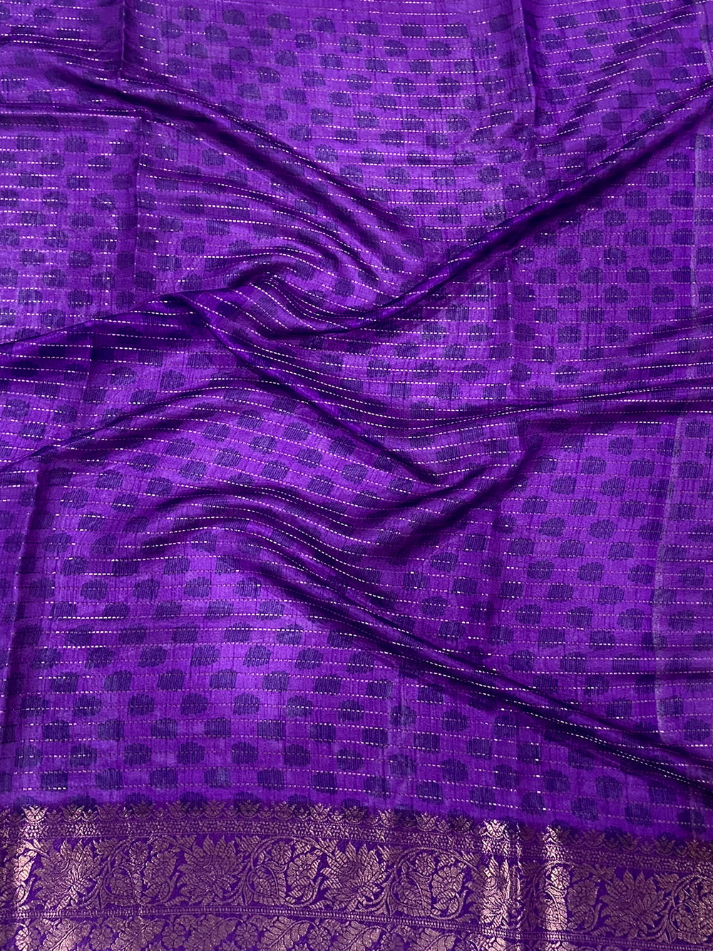 Purple Dola Silk Bird Print Saree