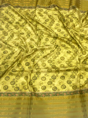 Olive Soft Silk Shibori Printed Saree