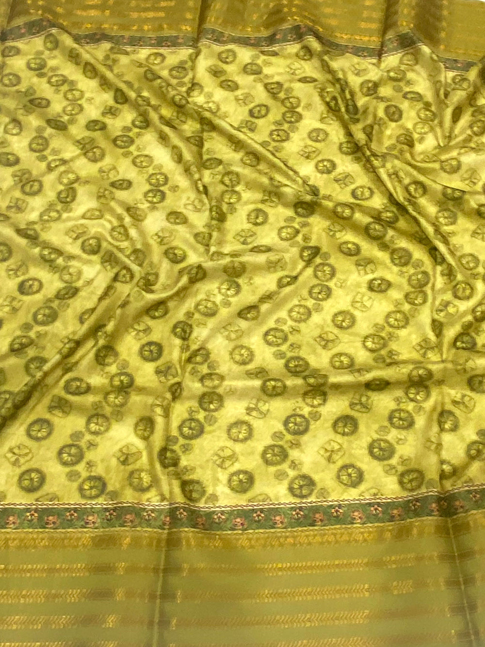 Olive Soft Silk Shibori Printed Saree