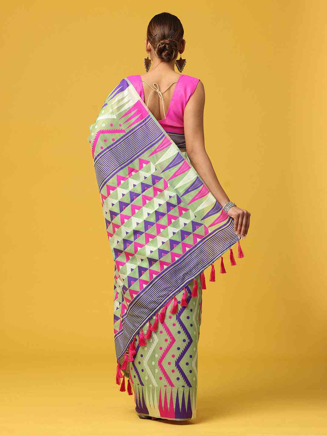  Dhakai Jamdani Cotton Silk Saree