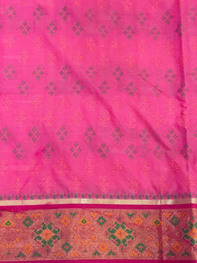 White Pochampally Patola Soft Silk Saree
