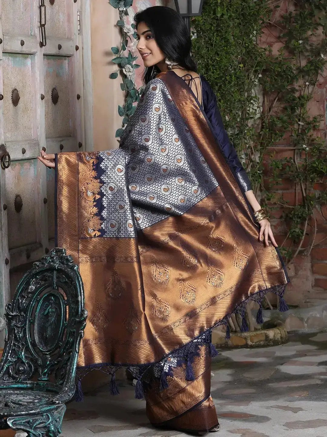 Kanjivaram Silk Saree With Zari Work 