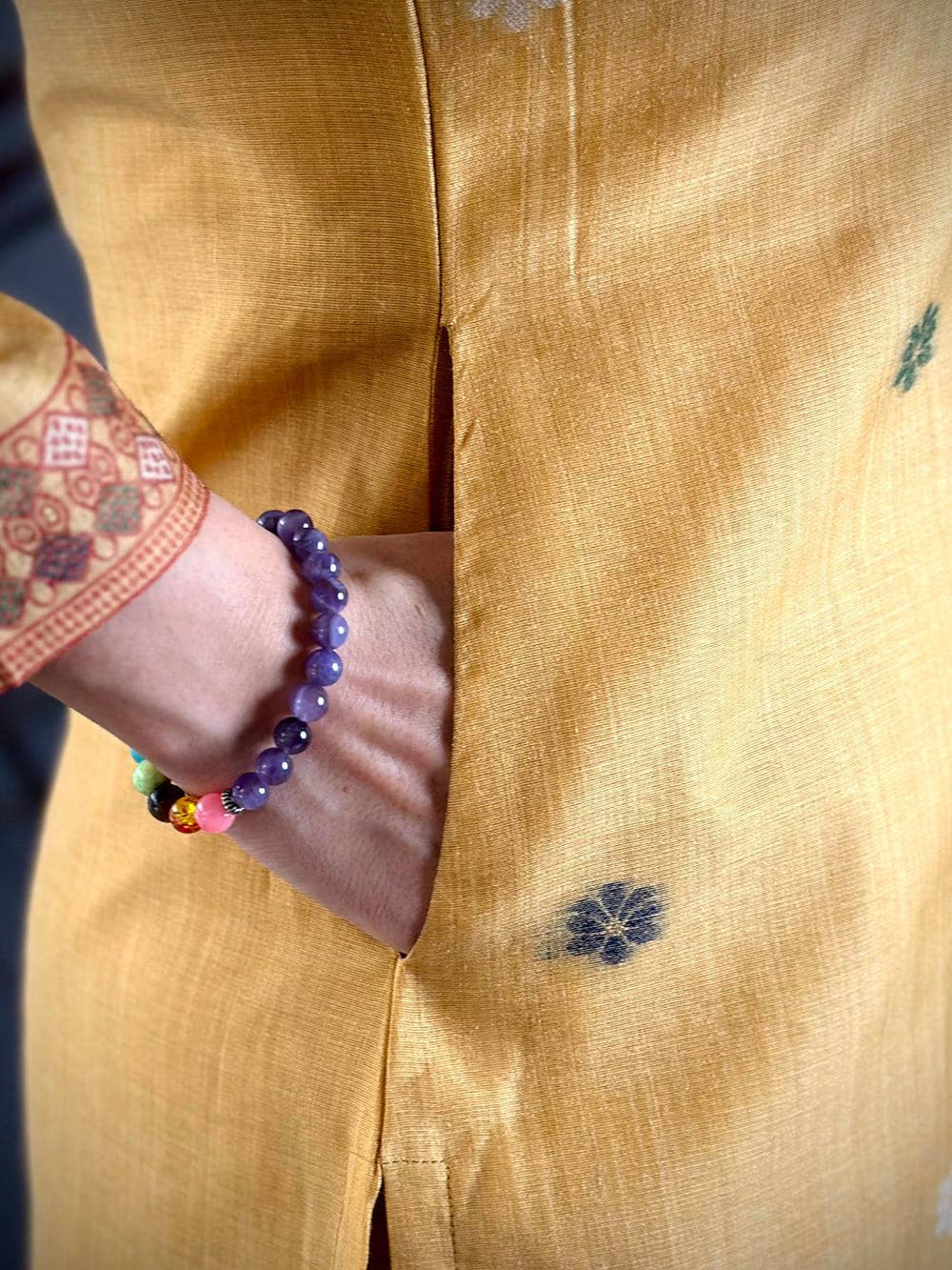 Mustard Grace Hand Embroidered Suit Set